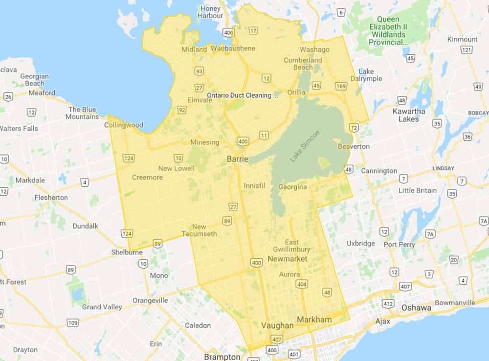 ODC Air Duct Cleaning Service Area York Region Simcoe County Area